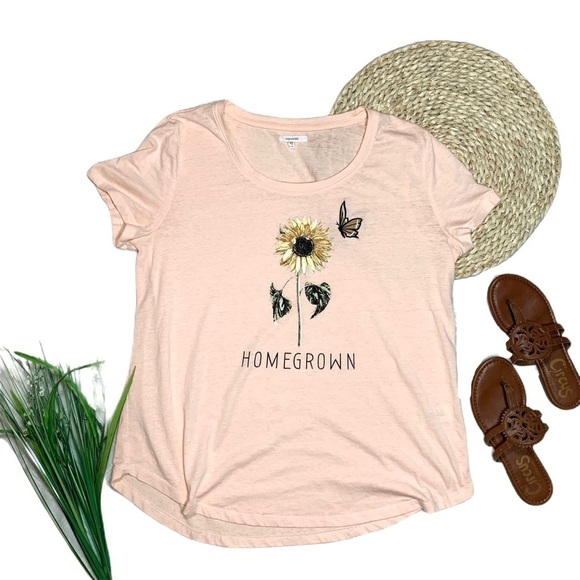 Maurices Soft Pink Orange Peach Coral Homegrown Graphic T-Shirt Size Large - Picture 16 of 16